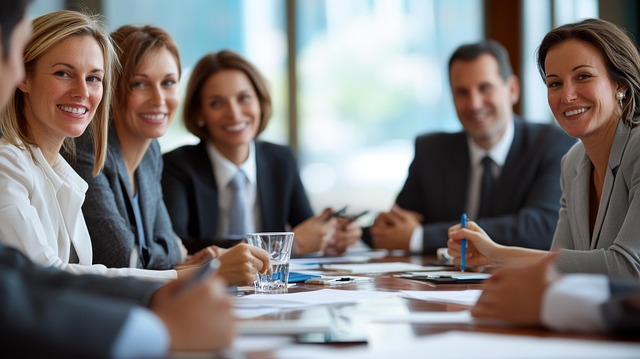 Equipo ejecutivo reunido analizando estrategias para una gestión del cambio exitosa